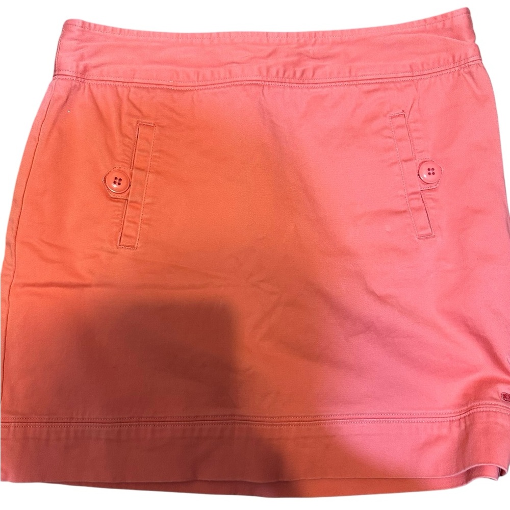 Vineyard Vines Coral-Pink Button Pocket Midi Skirt